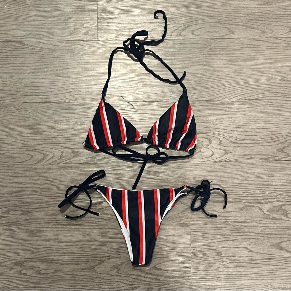 MAKE AN OFFER! Red, white, and blue thong bikini, size S, in perfect condition
